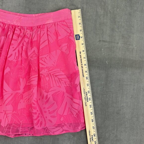 Lilly Pulitzer Pleated Layer Sheer Floral Pink Mini Skirt Size 8 - Picture 4 of 7